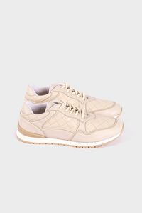 Beige Sided Stitch Sneakers