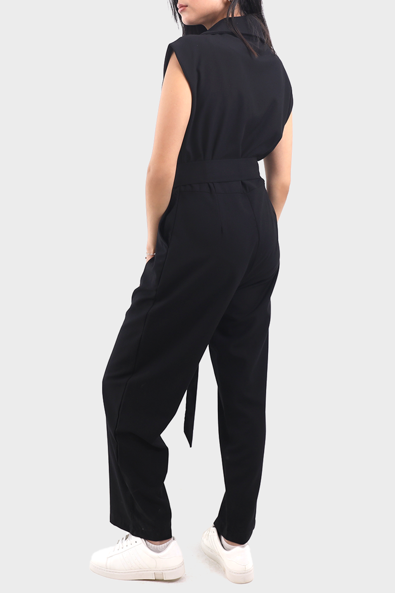 Black Jumpsuit with Adjustable Belt