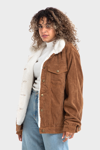 Brown Front Pocket High Hips Jacket