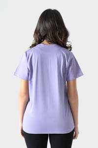 Lavender Front Printed Short Sleeve T-Shirt