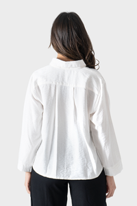 White Linen Loose Fit Shirt