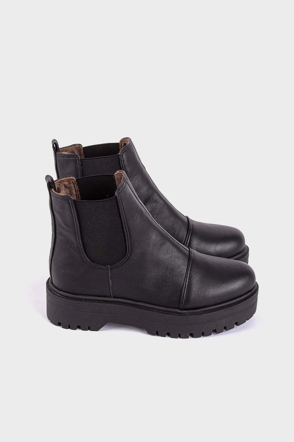 Black Elastic side Half Boot