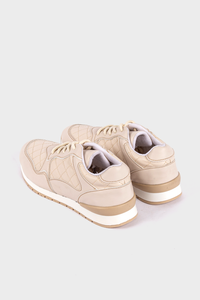 Beige Sided Stitch Sneakers