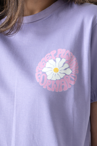 Lavender Flower Printed Short Sleeve T-Shirt