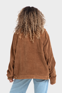 Brown Front Pocket High Hips Jacket