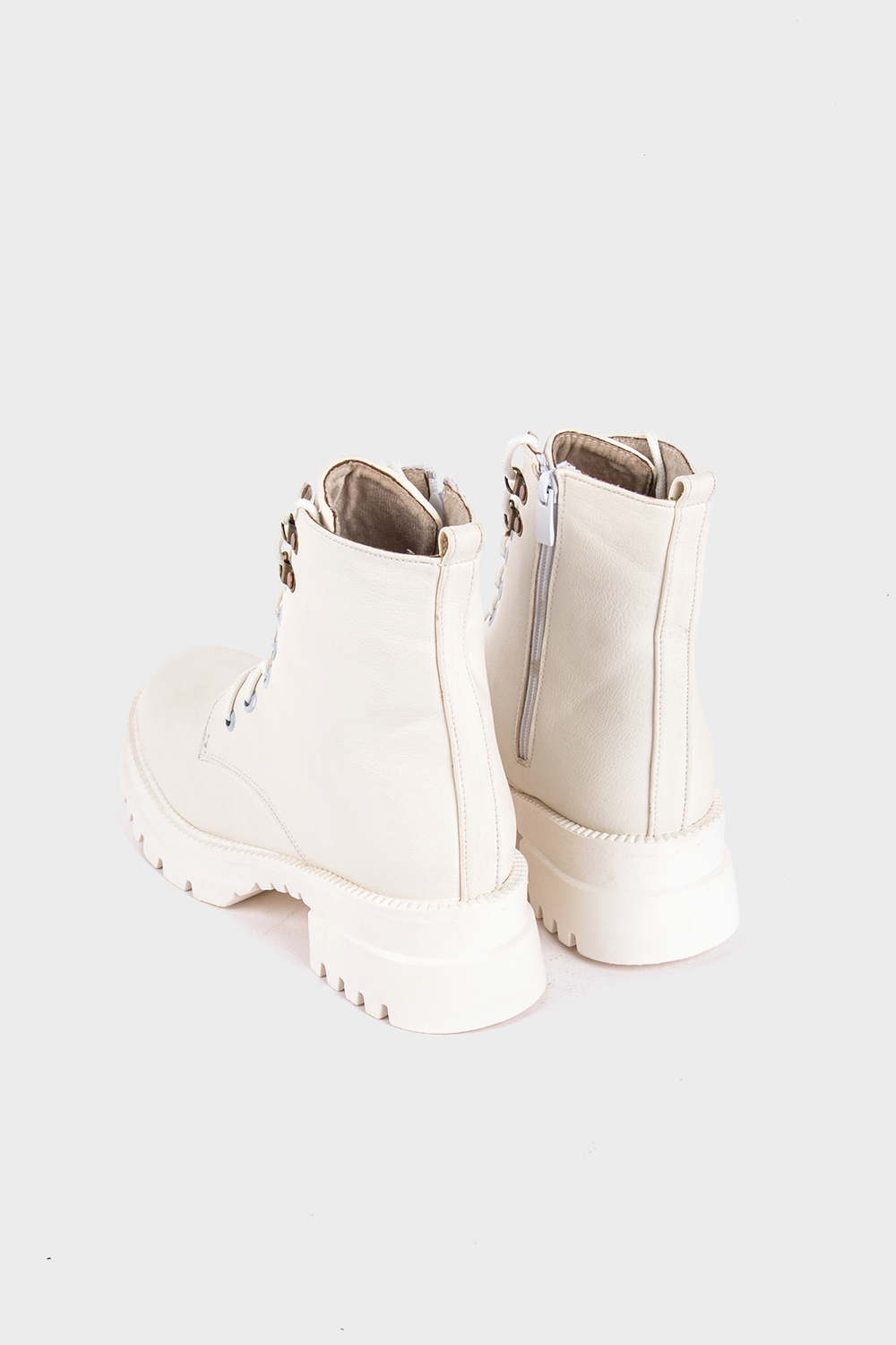 White Combat Boot