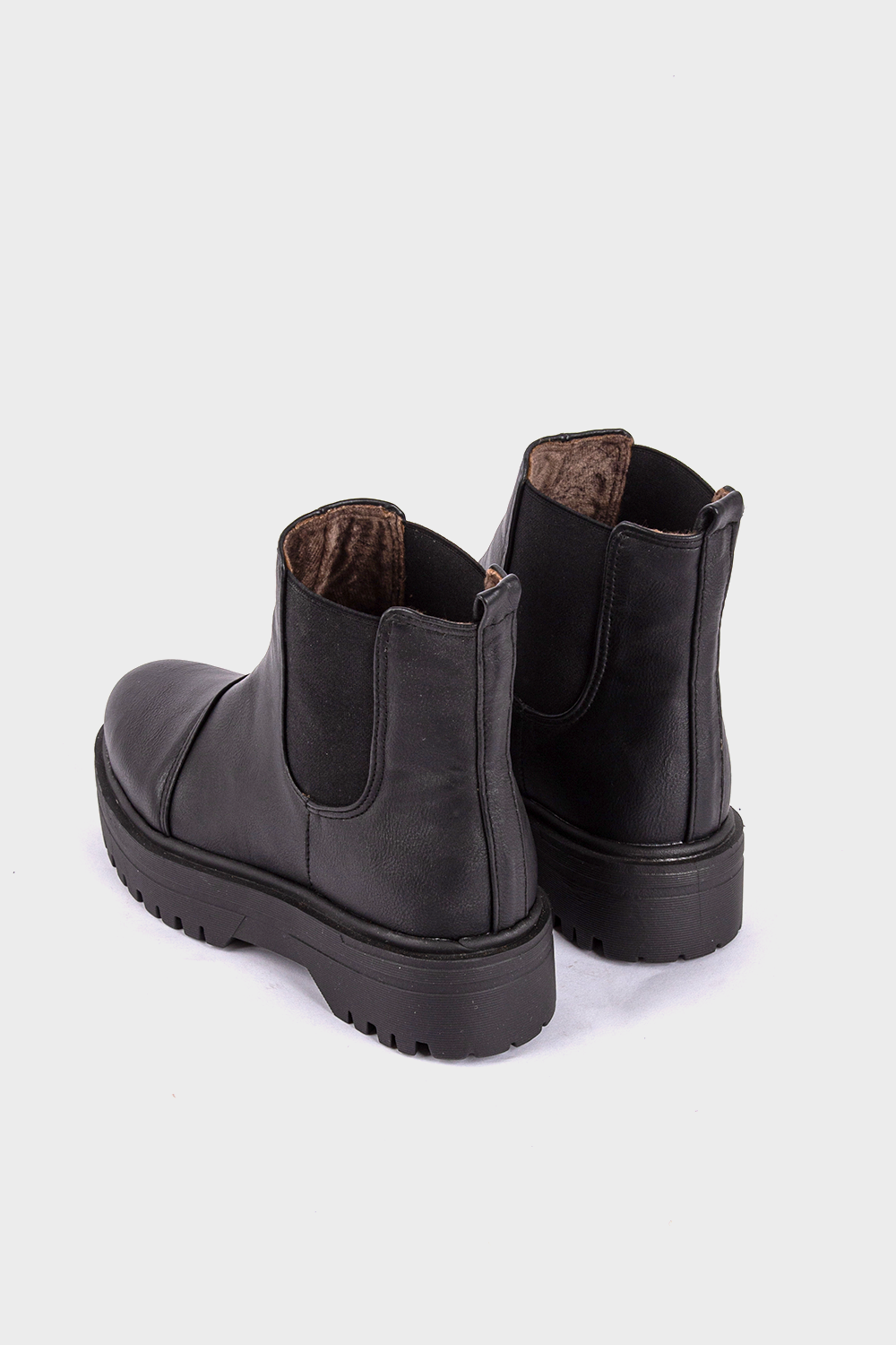 Black Elastic side Half Boot