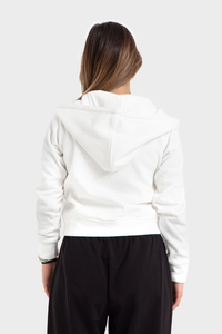 Feature Line, White Zip-Up Hoodie