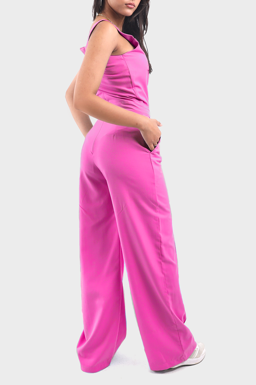 Hot Pink Sleeveless Jumpsuit