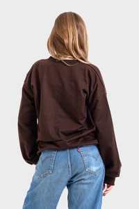 Brown Oversized Crew Neck Sweatshirt