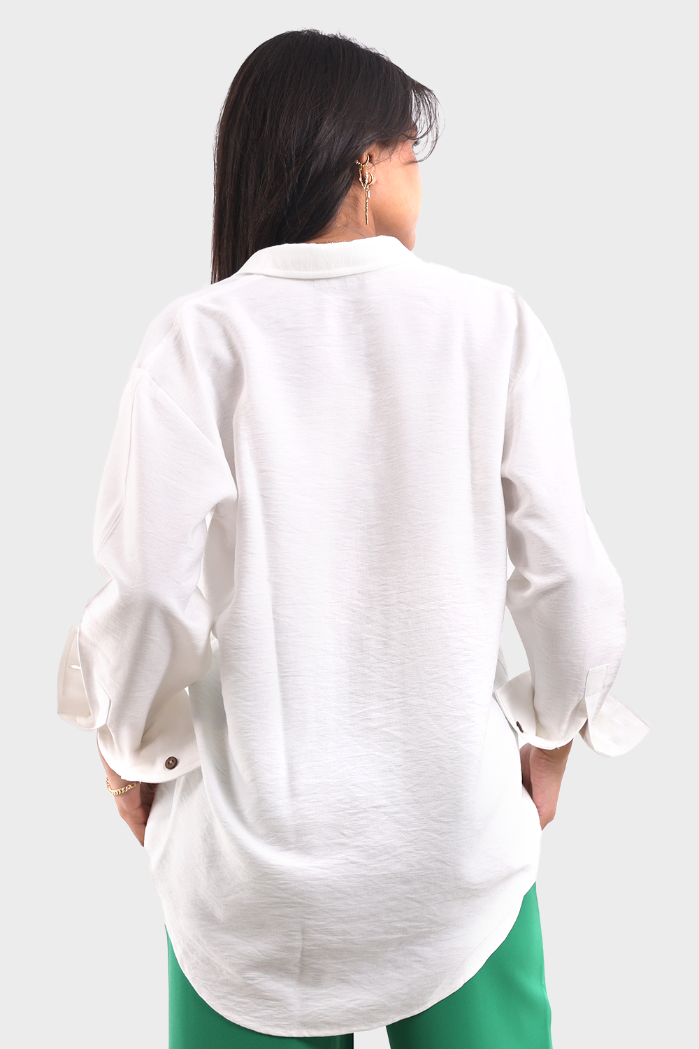 White Oversized Linen Shirt