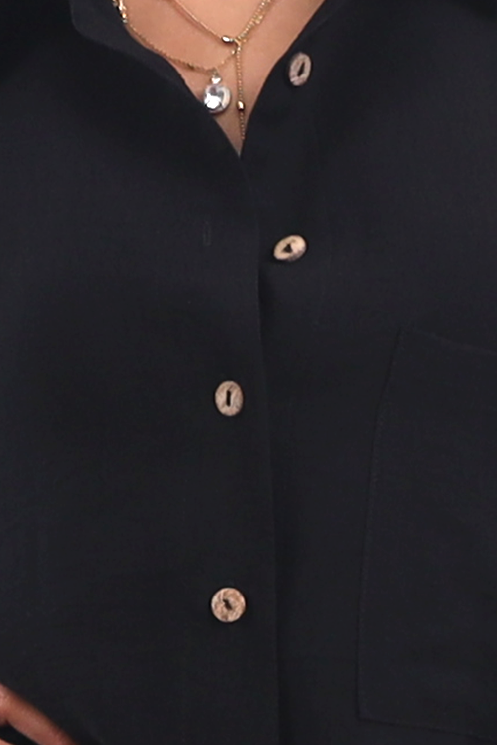 Black Side Slit Shirt