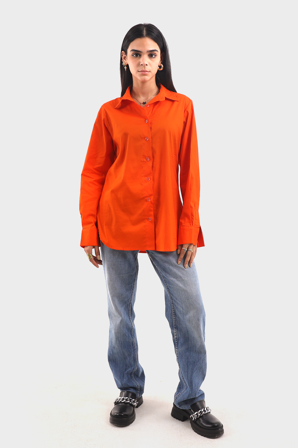 Orange Rounded Trim Shirt