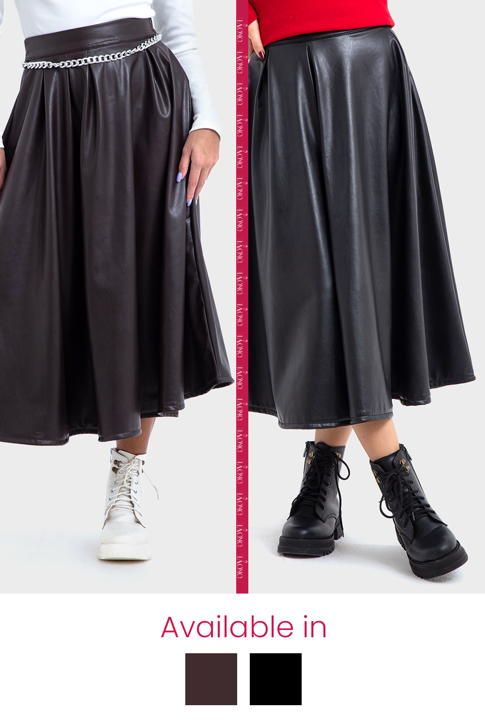 Dark Brown Maxi Leather Skirt