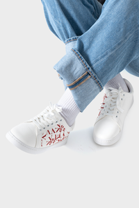 White Side Embroidery Sneakers