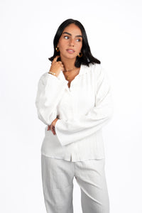 White Long Sleeves Crochet Set