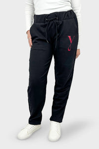 Black Elastic Waist & Side Pockets Sweatpants