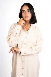 Beige Side Slit Shirt