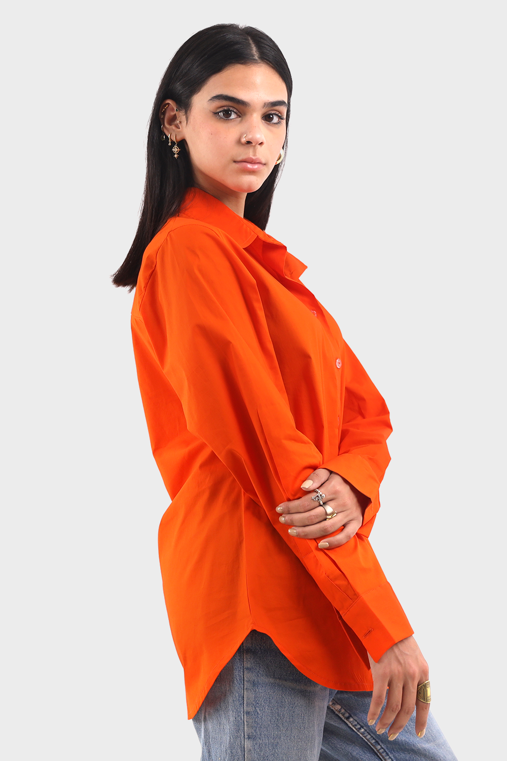 Orange Rounded Trim Shirt