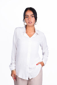 White Rounded Trim Shirt