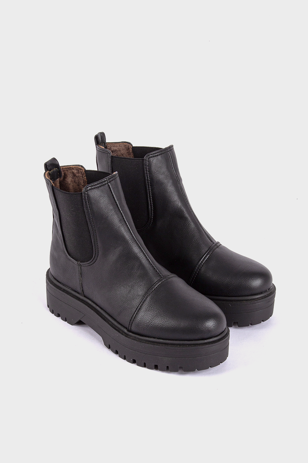 Black Elastic side Half Boot