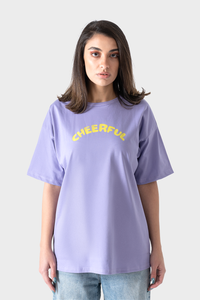 Lavender Printed Over-Sized T-Shirt
