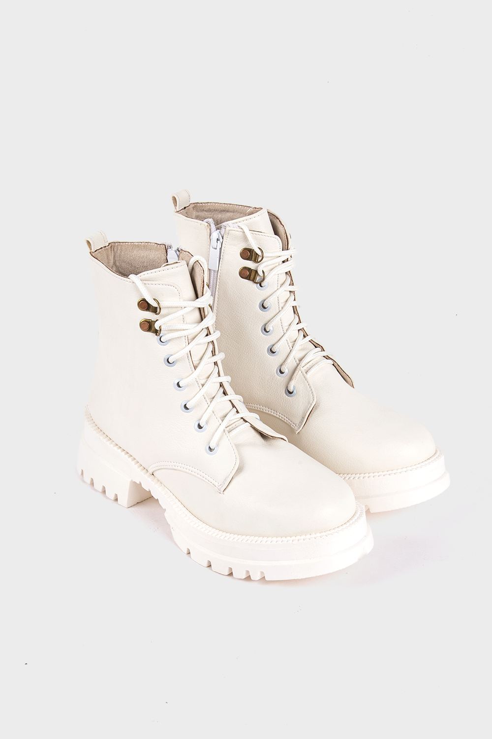 White Combat Boot
