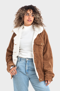 Brown Front Pocket High Hips Jacket